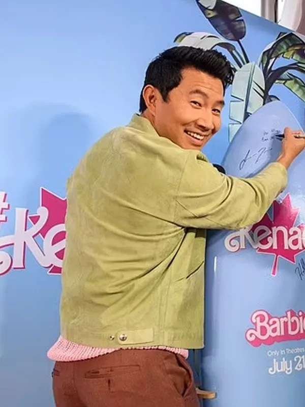 Barbie Event 2023 Simu Liu Green Suede Jacket - Image 2