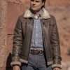 Kiowa Gordon Dark Winds Jim Chee Brown Shearling Leather Jacke
