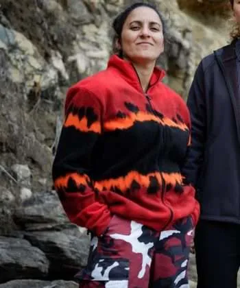Eddie Redcliffe Deadloch Madeleine Sami Red Wool Jacket