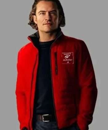 Danny Moore Gran Turismo Orlando Bloom Red Puffer Jacket