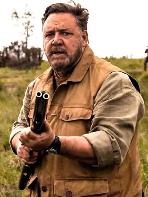 Nikolai Kravinoff Kraven the Hunter 2023 Russell Crowe Brown Vest