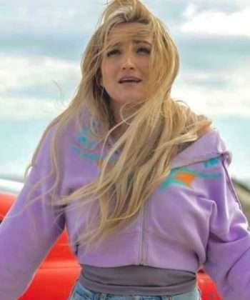 Jamie Lynn Spears Zoey 102 Purple Crop top Hooded Jacket