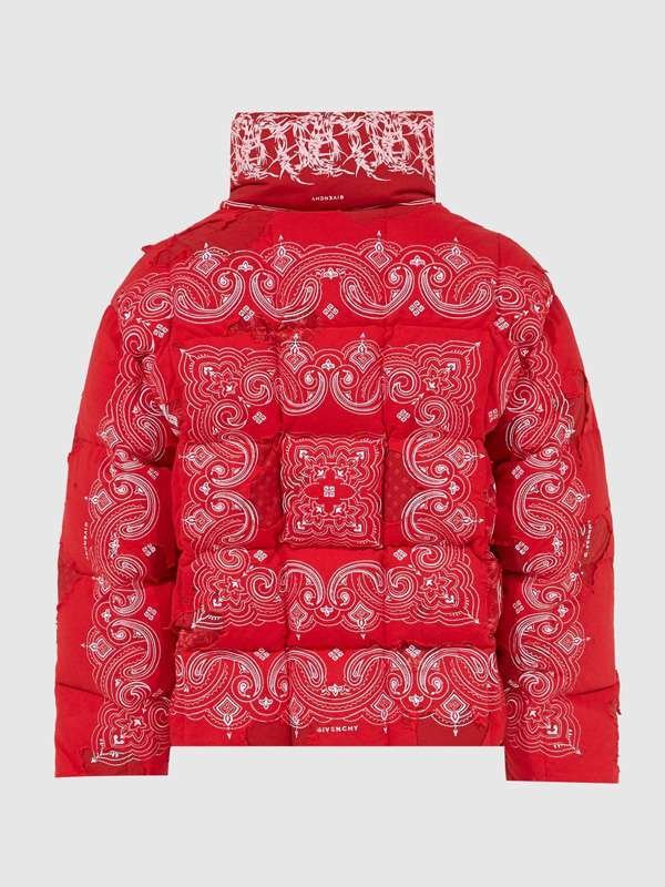 Red Bandana Puffer Jacket