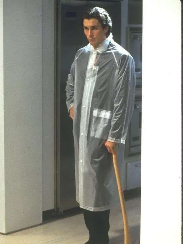 Christian Bale American Psycho Patrick Bateman White Transparent Coat