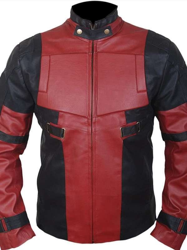 Deadpool Ryan Reynolds Red and Black Leather Jacket