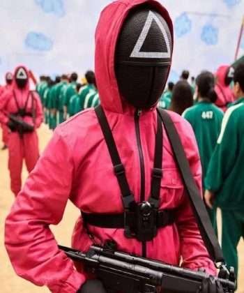 Squid Game Guard Costume Red Jumpsuit