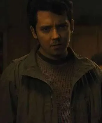 All Fun and Games 2023 Asa Butterfield Green Jacket