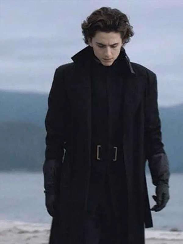 Timothee Chalamet Dune Paul Atreides Black Wool Trench Coat
