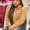 Laya DeLeon Hayes The Equalizer S03 Brown Shearling Jacket