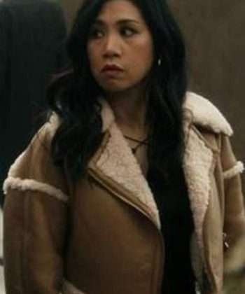 Liza Lapira Series The Equalizer S03 Melody Bayani Cropped Shearling Jacket