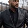 Emmett Washington The Chi Jeff Pierre Black Leather Coat