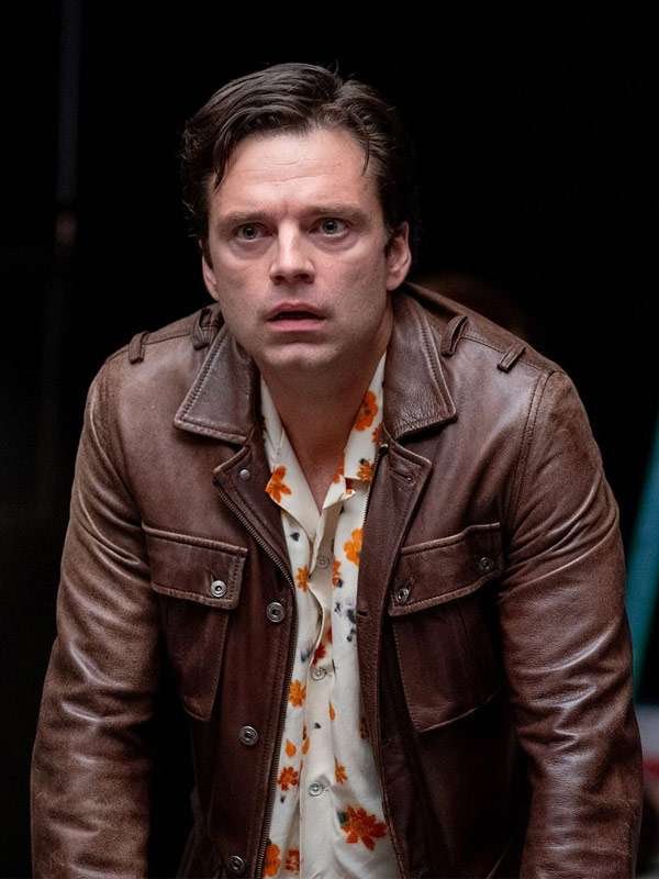 A Different Man 2024 Sebastian Stan Brown Leather Jacket
