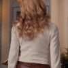 Brianne Howey White Leather Jacket