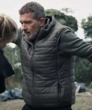 Cult Killer Antonio Banderas Grey Puffer Vest