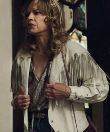 Hilary Swank Fringe Jacket