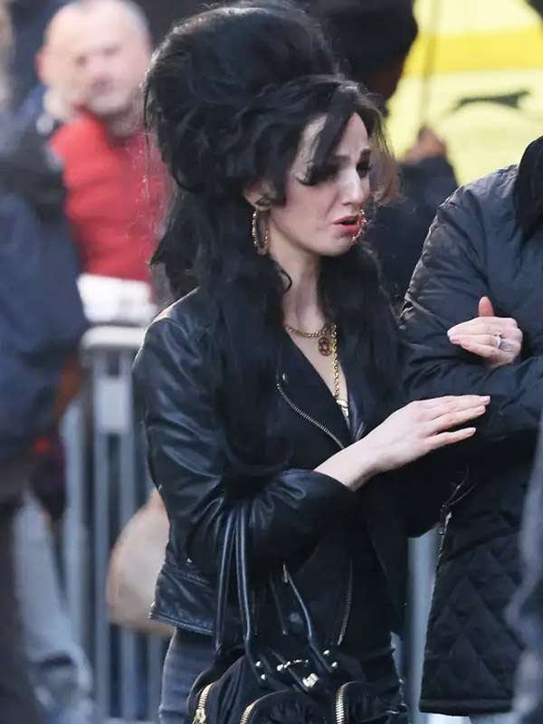 Back To Black 2024 Amy Winehouse Black Leather Jacket