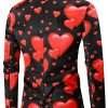 Valentine’s Day Hearts Printed Black Blazer