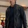 Oliver Hudson Black Bomber Leather Jacket