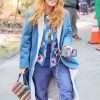 It Ends With Us Blake Lively Denim Shearling Coat