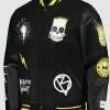 The Simpsons Black Varsity Jacket With Leather Sleeves