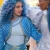 Descendants The Rise Of Red Movie 2024 Chloe Blue Quilted Leather Jacket
