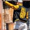 The Fall Guy 2024 Ryan Gosling Black and Yellow Varsity Bomber Jacket