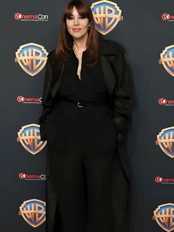 Beetlejuice Beetlejuice Monica Bellucci Black Trench Coat - Image 2