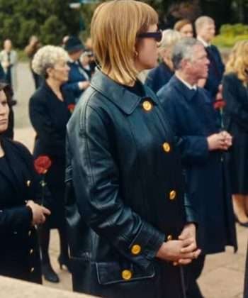 Jella Haase Kleo Black Leather Coat