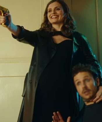 Kleo Anja Black Leather Trench Coat