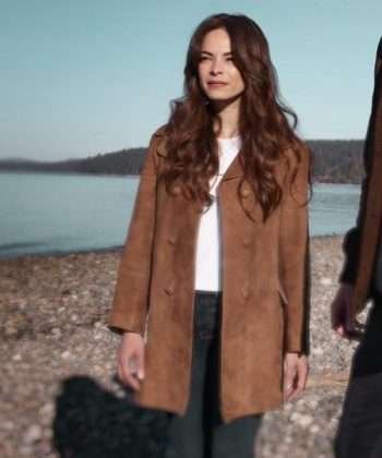 Murder In A Small Town Cassandra Lee Brown Suede Leather Coat
