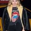 Chloe Grace Moretz Black Leather Shearling Jacket