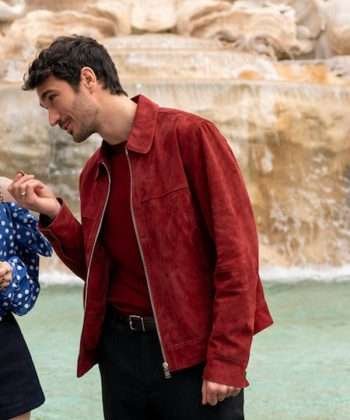Emily in Paris S04 Marcello Red Suede Leather Jacket
