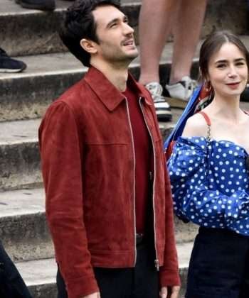 Emily in Paris S04 Marcello Red Leather Jacket
