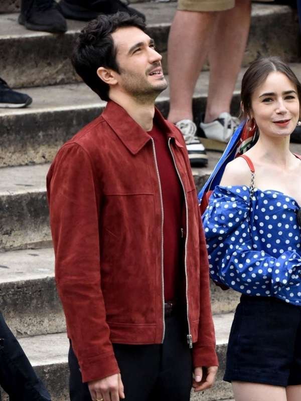 Emily in Paris S04 Marcello Red Leather Jacket