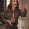 Emily in Paris Sylvie Grateau S04 Green Leather Jacket