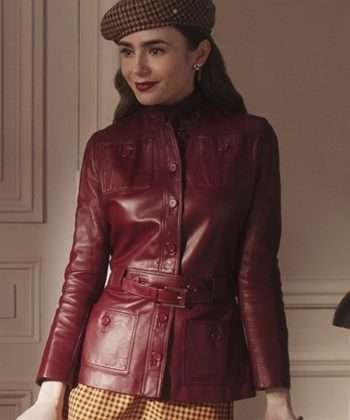 Emily Cooper Emily in Paris S04 Maroon Leather Jacket