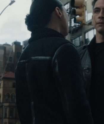 FBI S05 Nico Chao Black Shearling Black Leather Jacket