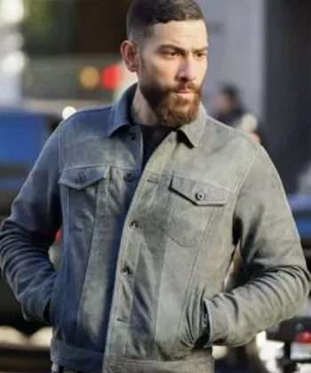 FBI S05 Omar Adom Zidan Grey Leather Jacket