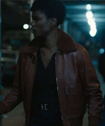 FBI S06 Tiffany Wal­lace Brown Bomber Leather Jacket