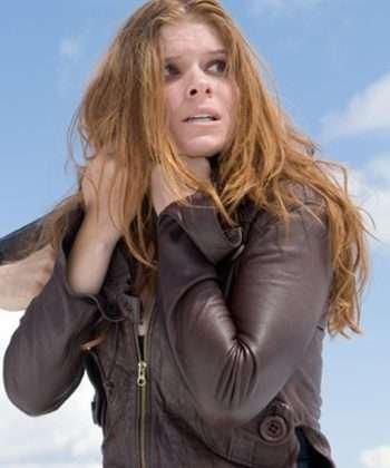 Shooter Kate Mara Brown Hooded Leather Jacket