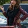 Tell Me Lies Nora Maroon Shearling Leather Coat