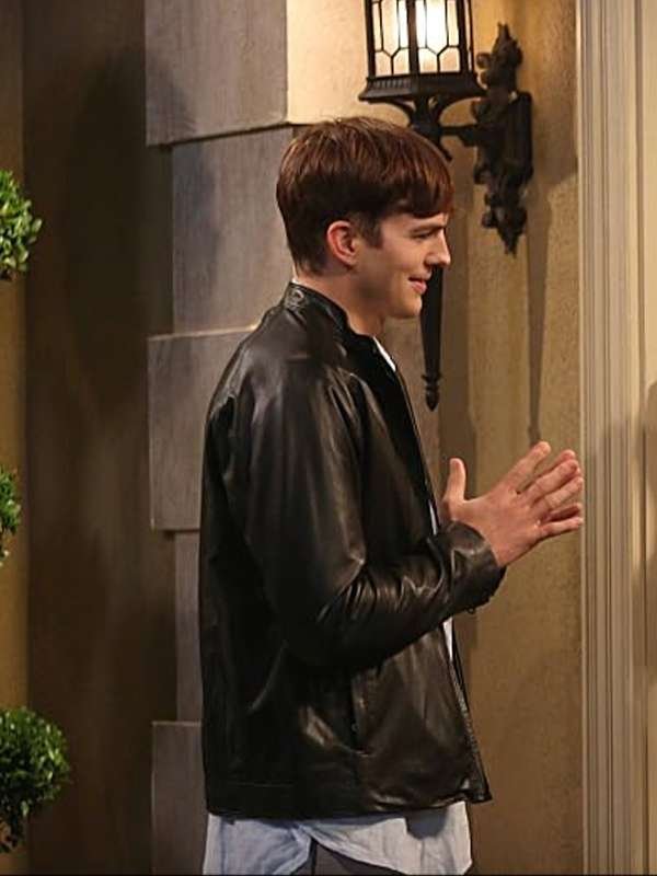 Walden Schmidt Two and a Half Men S10 Black Leather Jacket