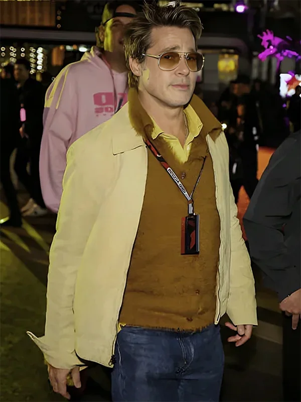 Brad Pitt F1 Yellow Cotton Jacket
