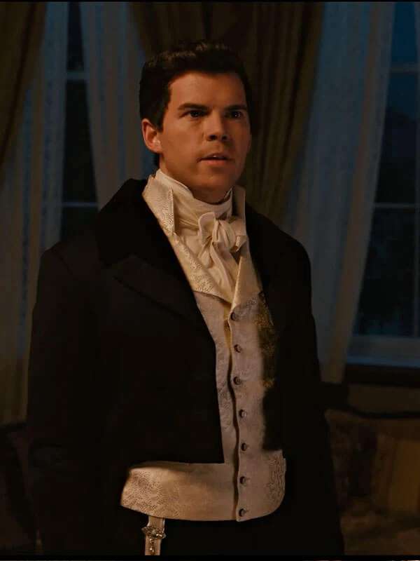 Luke Newton Bridgerton 2024 Black Tailcoat Luke Newton Bridgerton S03 Black Tailcoat