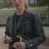 Chosen Family 2024 Julia Stiles Black Biker Leather Jacket