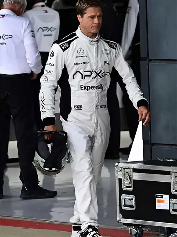F1 Racer 2025 Sonny Hayes White Jumpsuit - The American Outfit