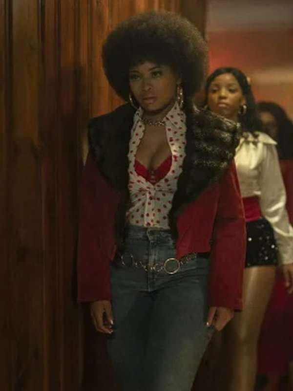 Fight Night The Million Dollar Heist 2024 Teresa Celeste Red Cropped Jacket