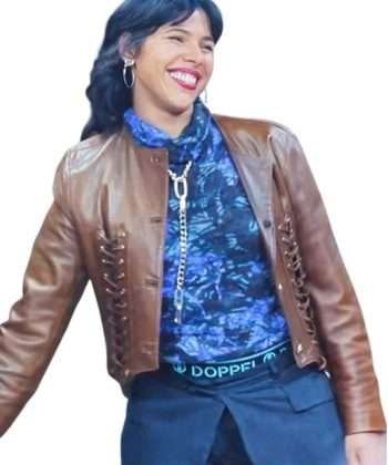 Paloma Castel La Maison Brown Leather Jacket