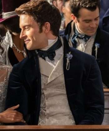Jonathan Bailey Bridgerton S03 Black Velvet Tailcoat