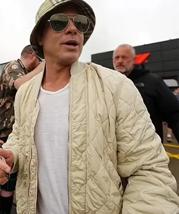 Sonny Hayes Formula One 2025 Off White Bomber Jacket